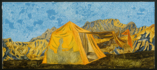 In Tibet, Oil on panel, 15x32 cm, RM 2013