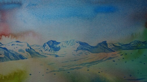 Into thin air, Watercolor, 30x50 cm, RM 2018
