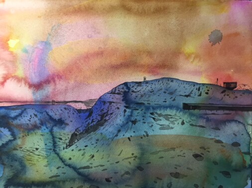 Luossavaara, Watercolor, 31x41 cm, RM 2018